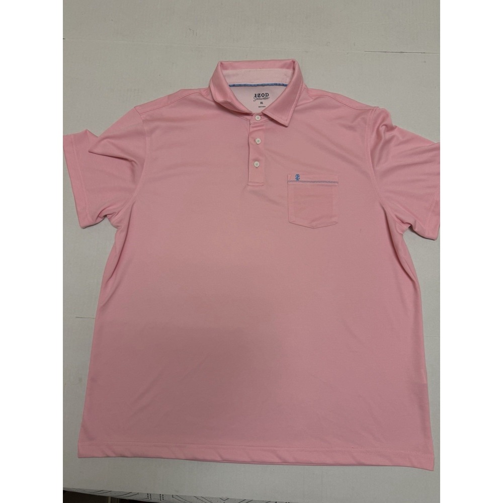 Izod saltwater dri-fit style‎ pink ss polo shirt, men's xl